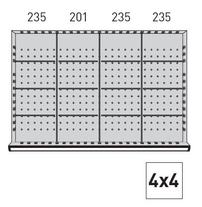 KRAFTWERK Einteilungssortiment versch. Varianten: 12; 16; 20 Fächer für Schubladenschränke 1000 x 695 - Höhe 100 mm