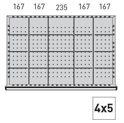 KRAFTWERK Einteilungssortiment versch. Varianten: 12; 16; 20 Fächer für Schubladenschränke 1000 x 695 - Höhe 100 mm