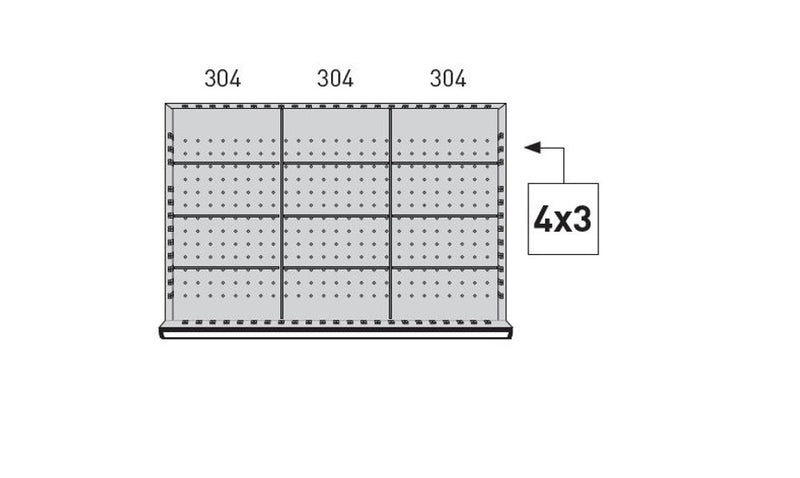 KRAFTWERK Einteilungssortiment versch. Varianten: 12; 16; 20 Fächer für Schubladenschränke 1000 x 595 - Höhe 50 mm