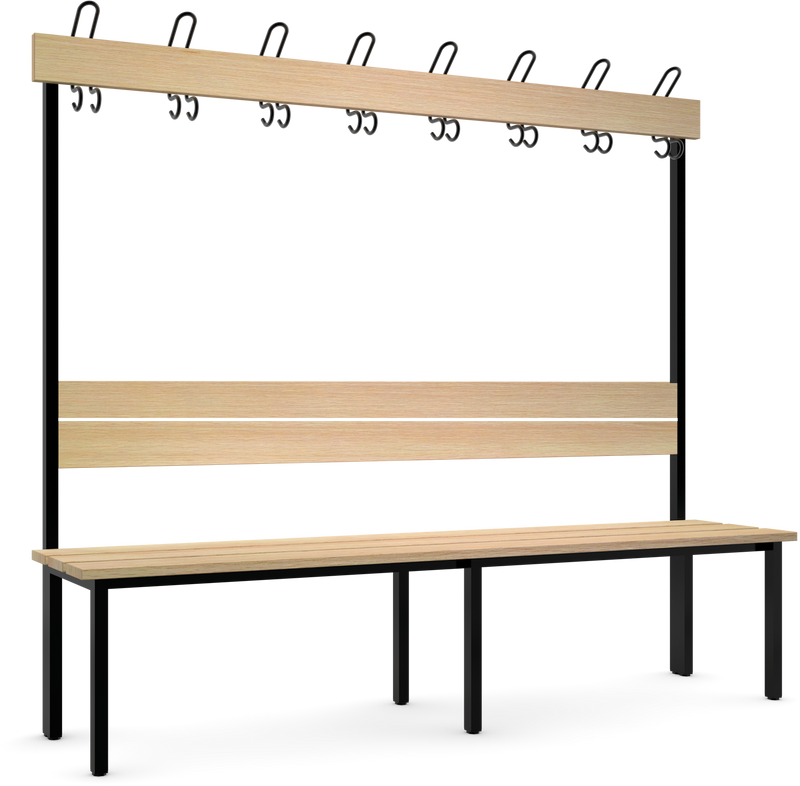 Einseitige Sitz- und Garderobenbank; (Länge 1000 mm bis 2000mm; verschied. Auflagen)