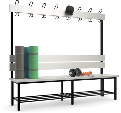 Einseitige Sitz- und Garderobenbank; (Länge 1000 mm bis 2000mm; verschied. Auflagen)